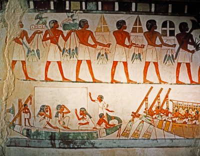Mural Painting in the Tomb of Nakht at Elwet el-Sheik Abdel Q, c. 1425 BC by Egyptian 18th Dynasty
