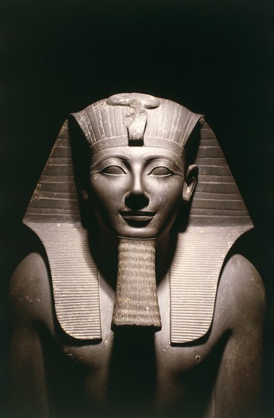 Detail of Statue of Thutmose III, from the Temple of Amun at Karnak in Luxor by Egyptian 18th Dynasty
