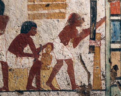 Tomb of Nenamon and Ipuki. Fresco depicting carpenters at work. (New Kingdom, Dynasty XVIII) by Egyptian 18th Dynasty