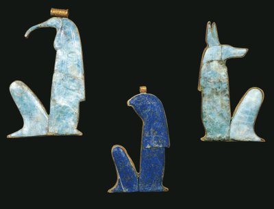 Treasures of Tutankhamon, Amulets, Tomb of Tutankhamon, Valley of the Kings, Luxor, Thebes, Egypt by Egyptian 18th Dynasty