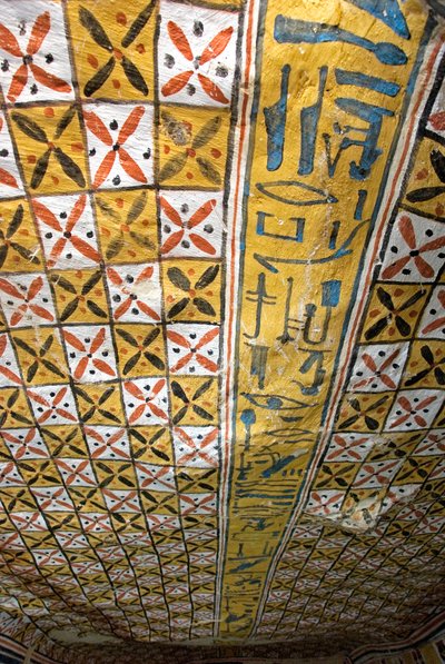 Egyptian Antiquity: Ceiling Decorated with Geometric Motifs, Tomb of Roy (TT255) by Egyptian 18th Dynasty