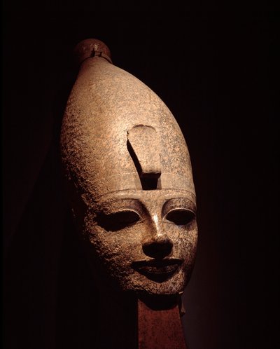 Colossal head of Amenophis III. Rose granite sculpture. 14th century BC. 18th dynasty. Luxor Museum, Egypt by Egyptian 18th Dynasty