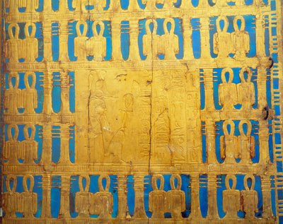 Details of the canopy box, Treasure of Tutankhamun by Egyptian 18th Dynasty