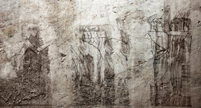 Unfinished Drawings Decorating the Tomb of Vizier Ramose by Egyptian 18th Dynasty