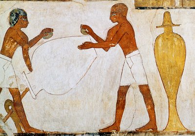Engraving and polishing vases in gold and silver, from the Tomb of Rekhmire by Egyptian 18th Dynasty