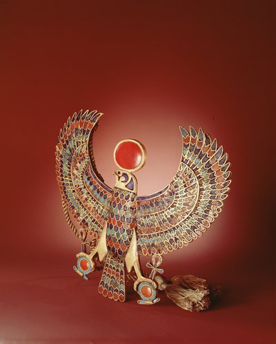 Falcon pectoral, from the Tomb of Tutankhamun, New Kingdom by Egyptian 18th Dynasty