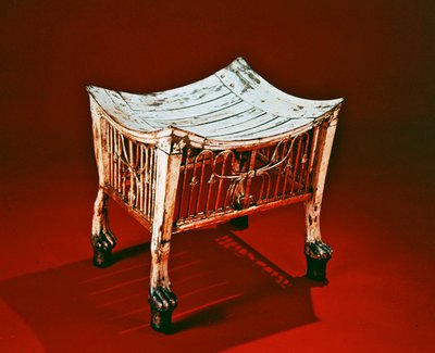 Footstool used by the child-king at the beginning of his reign, from the Tomb of Tutankhamun, New Kingdom by Egyptian 18th Dynasty