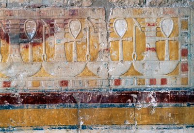 Frieze with Wishing Hieroglyphics, Mortuary Temple of Hatshepsut, Deir el-Bahari, Theban Necropolis by Egyptian 18th Dynasty