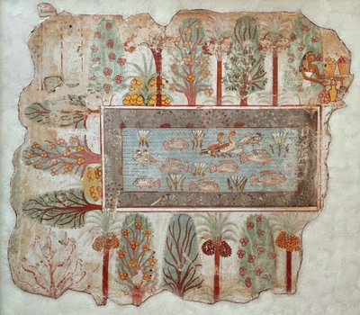 Garden of a Private Estate with an Ornamental Pool by Egyptian 18th Dynasty