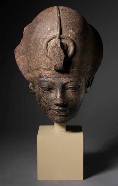 Head of Amenhotep III Wearing the Blue Crown by Egyptian 18th Dynasty