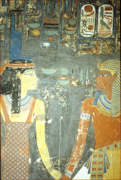 Horemheb and Isis, from the Tomb of Horemheb (c.1323-1295 BC) New Kingdom by Egyptian 18th Dynasty