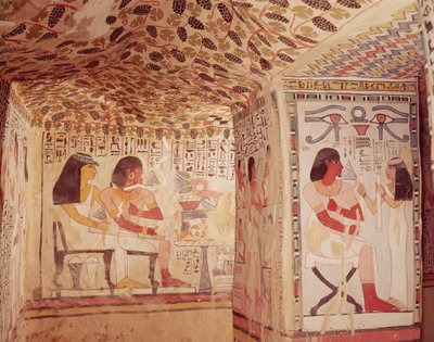 Interior of the Tomb of Sennefer, New Kingdom by Egyptian 18th Dynasty