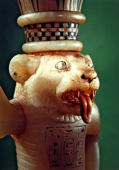 Leomorphic Unguent Vase, from the Tomb of Tutankhamun, New Kingdom (detail) by Egyptian 18th Dynasty