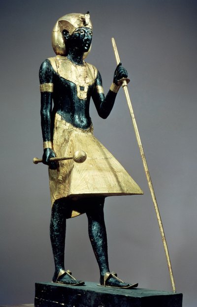 Lifesize statuette of the king, from the tomb of Tutankhamun by Egyptian 18th Dynasty