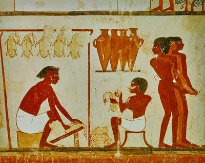 Meat Processing of the Birds (detail) by Egyptian 18th Dynasty
