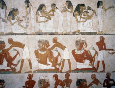 Men and Women Putting on Jewelry (detail) by Egyptian 18th Dynasty