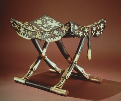 Model folding stool, from the Tomb of Tutankhamun, New Kingdom by Egyptian 18th Dynasty