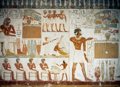 Musicians (detail) by Egyptian 18th Dynasty