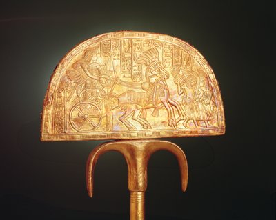 Ostrich-feather fan, from the Tomb of Tutankhamun, New Kingdom by Egyptian 18th Dynasty