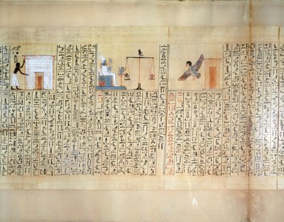 Papyrus Depicting the Weighing of the Heart, from Book of the Dead of Maiherperi by Egyptian 18th Dynasty