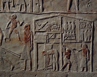 Pavilion for high-ranking officer or commander in chief, Relief, Tomb of Horemheb, Saqqara by Egyptian 18th Dynasty