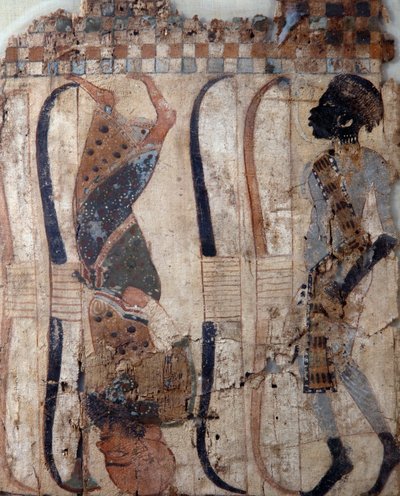 Prisoners of Conquered Countries, Painted on Material from Tomb of Tutankhamun, Egyptian Civilization, New Kingdom, Dynasty XVIII (Detail) by Egyptian 18th Dynasty