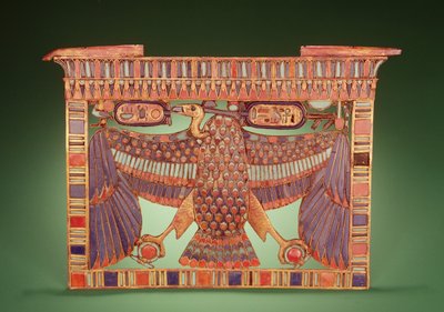 Pylon pectoral decorated with the vulture of Upper Egypt, from the tomb of Tutankhamun, New Kingdom by Egyptian 18th Dynasty
