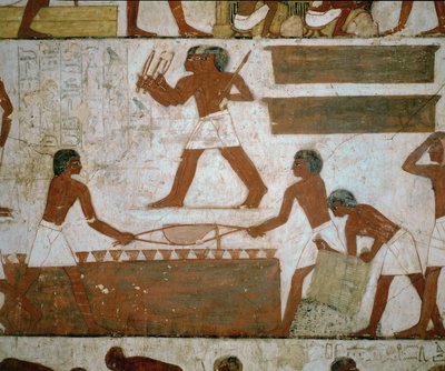 Rekhmere inspecting the work of his goldsmiths by Egyptian 18th Dynasty