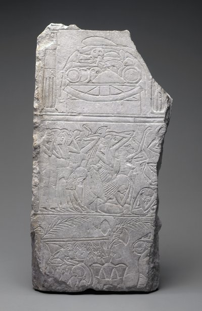 Relief of Mourners and Funeral Meats, New Kingdom, c.1340 BC by Egyptian 18th Dynasty