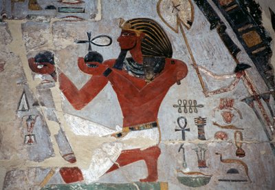 Relief with Thutmose Offering Wine, Mortuary Temple of Hatshepsut, Deir el-Bahri, Theban Necropolis (UNESCO World Heritage List) by Egyptian 18th Dynasty