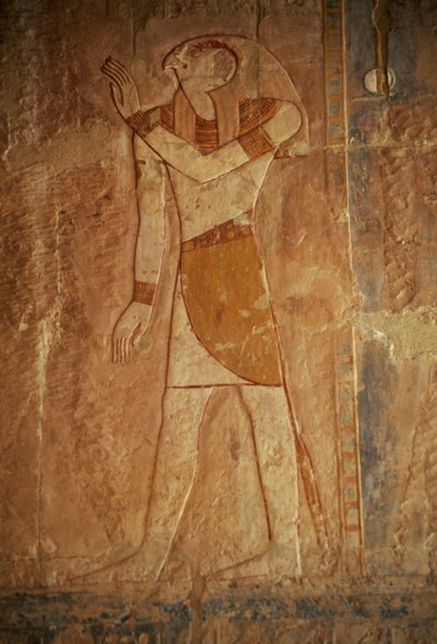 Relief with Horus, Mortuary Temple of Hatshepsut, Deir el-Bahari, Theban Necropolis by Egyptian 18th Dynasty