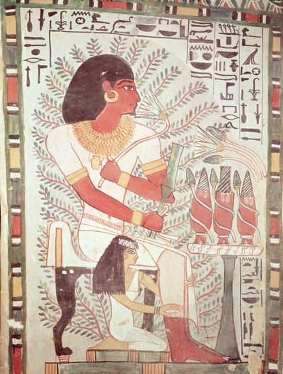 Sennefer seated with his wife, Meryt, from the Tomb of Sennefer, New Kingdom by Egyptian 18th Dynasty