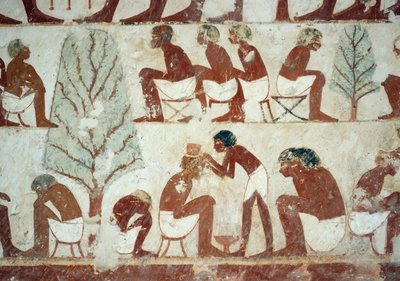 Soldiers Having Their Hair Cut (detail) by Egyptian 18th Dynasty