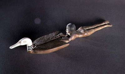 Spoon with a Flattened Handle in the Form of a Swimmer, New Kingdom, c.1400 BC by Egyptian 18th Dynasty