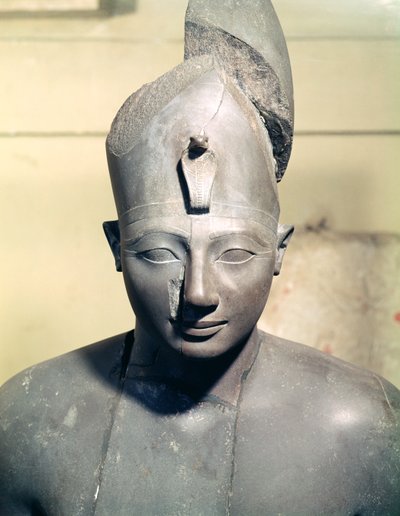Statue of Tuthmosis III (ruled 1504-1450 BC), from the Temple of Amun, Karnak by Egyptian 18th Dynasty