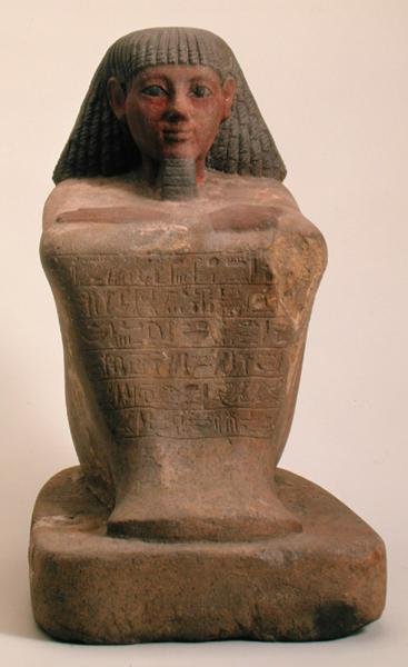 Statue of the Scribe Maaniamen, mid 15th century BC, New Kingdom by Egyptian 18th Dynasty