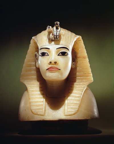 Stopper from one of the canopic urns, from the Tomb of Tutankhamun, New Kingdom by Egyptian 18th Dynasty
