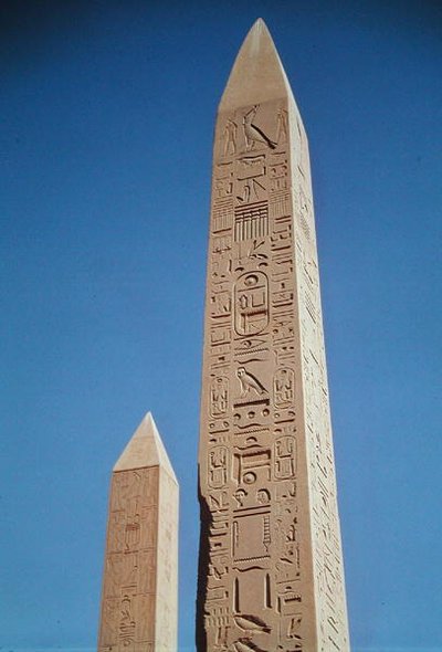 The Obelisks of Tuthmosis I and Hatshepsut at the Great Temple of Amun by Egyptian 18th Dynasty