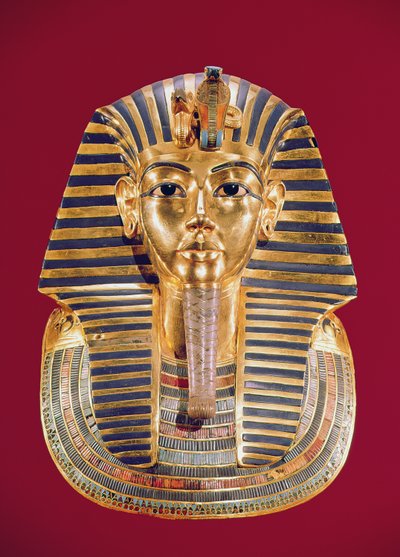 The funerary mask of Tutankhamun, c.1336-1327 BC, New Kingdom by Egyptian 18th Dynasty