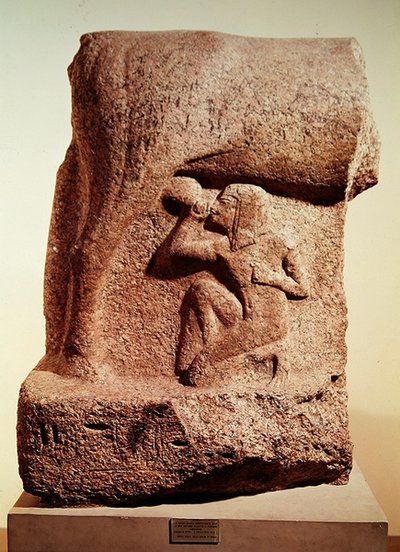 The goddess Hathor suckling the pharaoh Horemheb, New Kingdom, c.1344-1314 BC by Egyptian 18th Dynasty