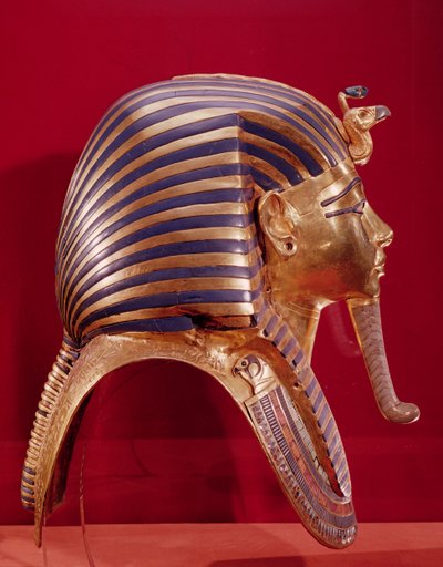 The gold mask, from the Treasure of Tutankhamun c.1340 BC by Egyptian 18th Dynasty