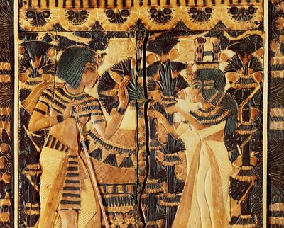 Top panel from a coffer, from the Tomb of Tutankhamun, New Kingdom by Egyptian 18th Dynasty