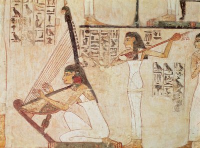 Two Musicians, from the Tomb of Rekhmire, New Kingdom by Egyptian 18th Dynasty