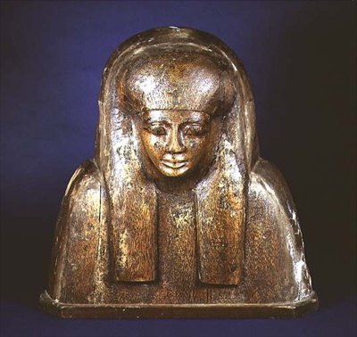 Upper portion of a coffin lid from Thebes by Egyptian 18th Dynasty