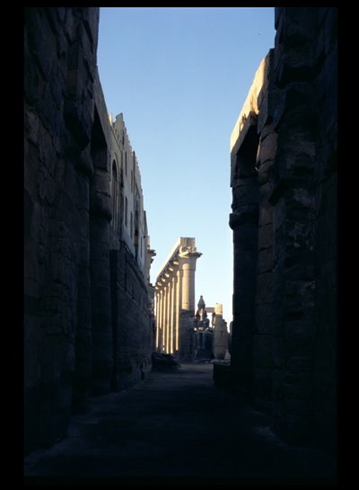 View from the Court of Ramesses II to the Colonnade of Amenophis III, New Kingdom by Egyptian 18th Dynasty