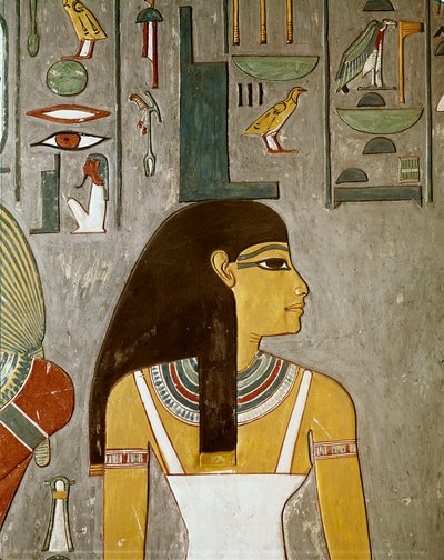 (detail) fresco showing Isis, Egypt, Louxor (XVIII Dynasty, Thutmose III) by Egyptian 18th Dynasty