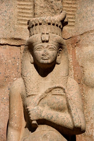 Ancient Egyptian Art: Foot of the Colossal Statue of Ramses II with His Daughter and Wife Bentanta by Egyptian 19th Dynasty