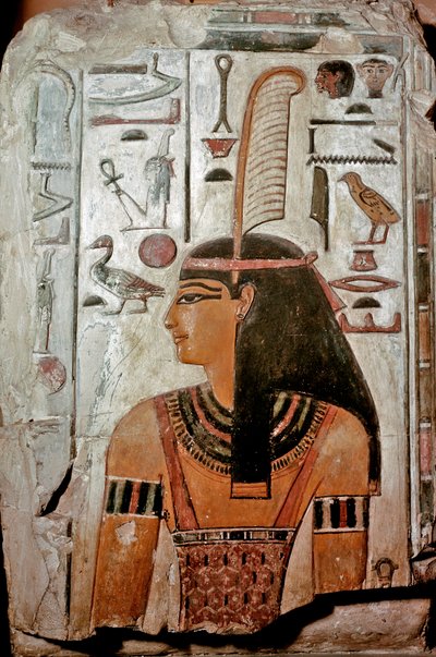 Tomb of Sethi I: Maat, Goddess of Truth and Justice and Hieroglyphs by Egyptian 19th Dynasty