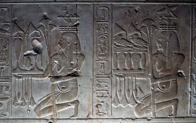 Bas-relief, Temple of Seti I, or Great Temple of Abydos, Abydos, Egypt by Egyptian 19th Dynasty