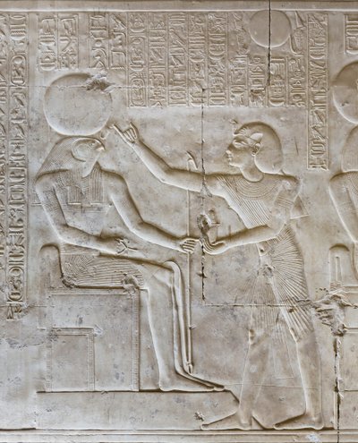 Bas-relief, Temple of Seti I, Abydos, Egypt by Egyptian 19th Dynasty